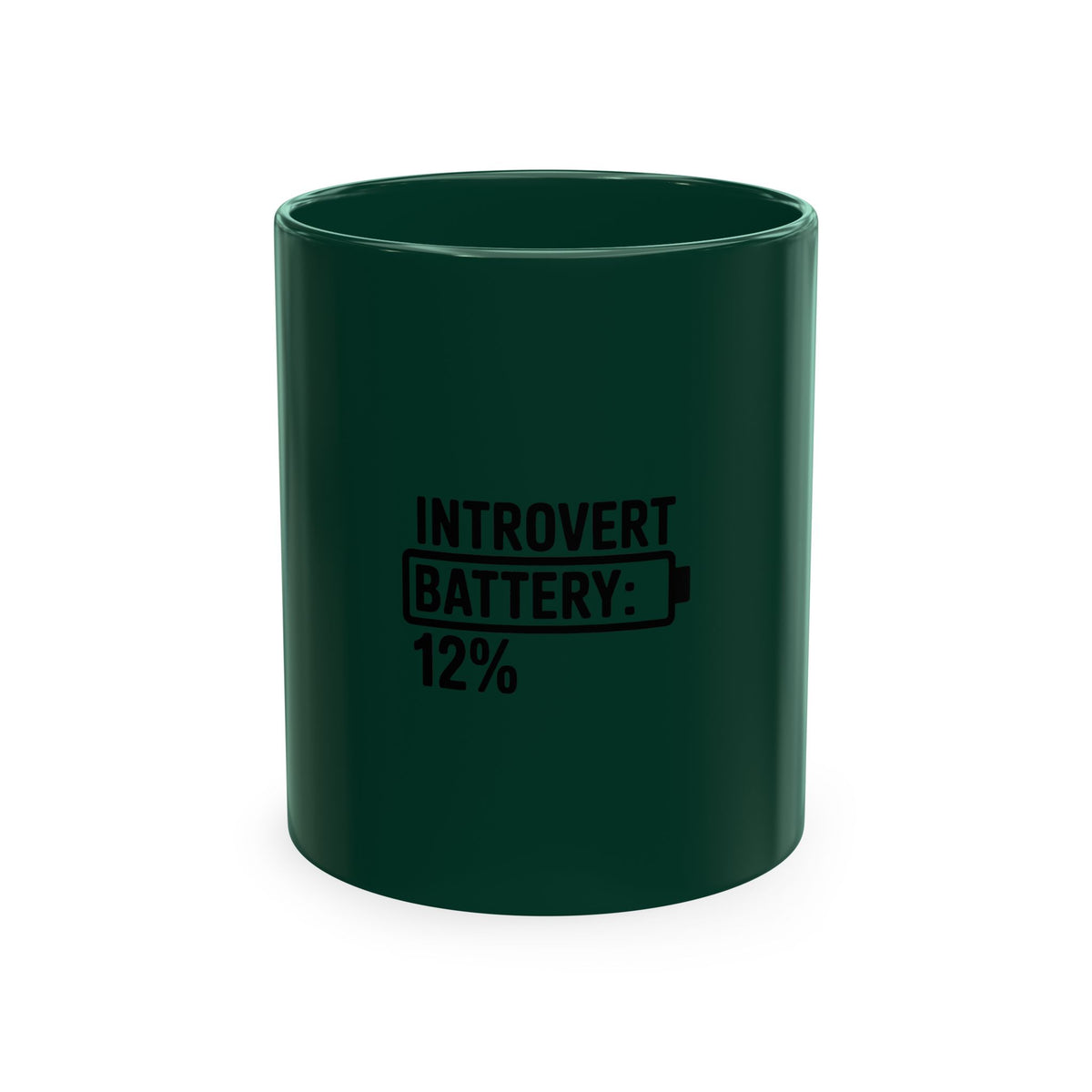 Introvert Battery Low Mug, Funny Introvert Coffee Mug, Social Battery 12% Ceramic Cup, Sarcastic Gift for Introverts