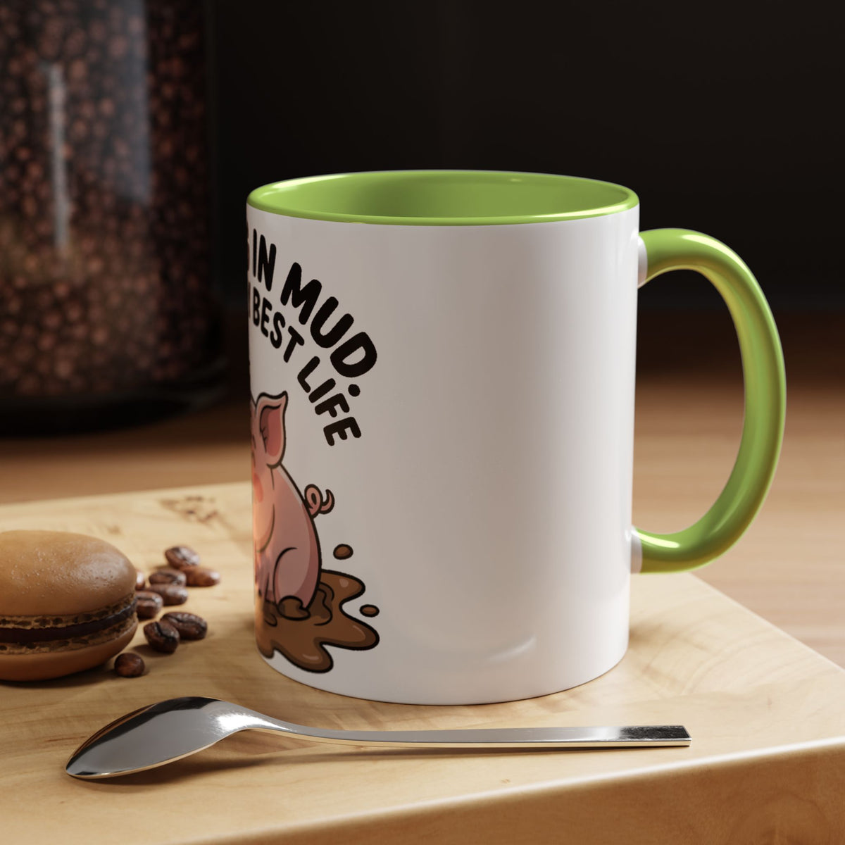Living My Best Life Pig Mug, Funny Pig Coffee Mug, Rolling In Mud Cute Pig Gift, Farm Animal Lover Mug, Cute Pig Lover Present