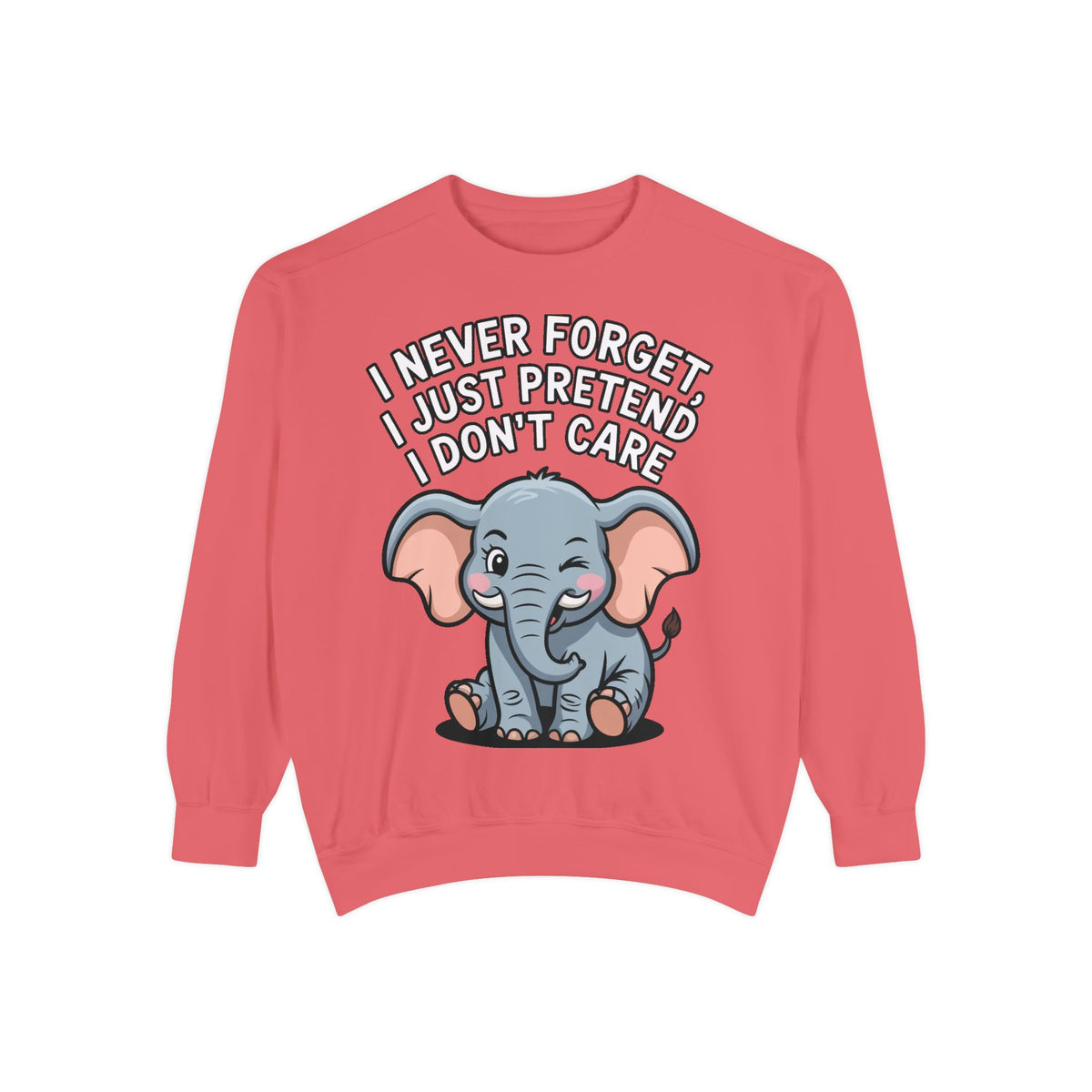 Funny Elephant Sweatshirt, I Never Forget Crewneck, Sarcastic Elephant Pullover, Funny Animal Lover Gift, Embroidered Patch Style