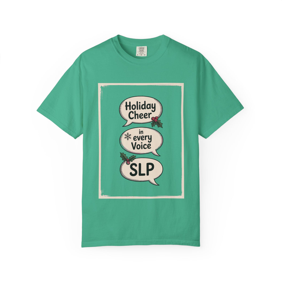 SLP Christmas Shirt, Holiday Cheer In Every Voice, Speech Language Pathologist Christmas Crew Tee, SLP Gift, Christmas Profession Shirt