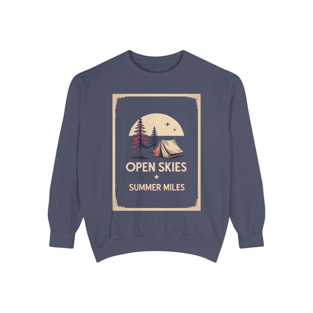 Camping Sweatshirt, Fourth of July Gift, Open Skies Summer Miles Crewneck, 4th of July Camping Tee, Patriotic Outdoor Sweatshirt, Camper Gi…