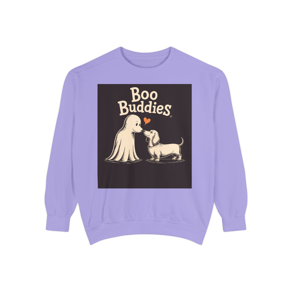 Boo Buddies Dog And Ghost Sweatshirt, Cute Dachshund Halloween Crewneck, Funny Ghost Dog Lover Halloween Gift