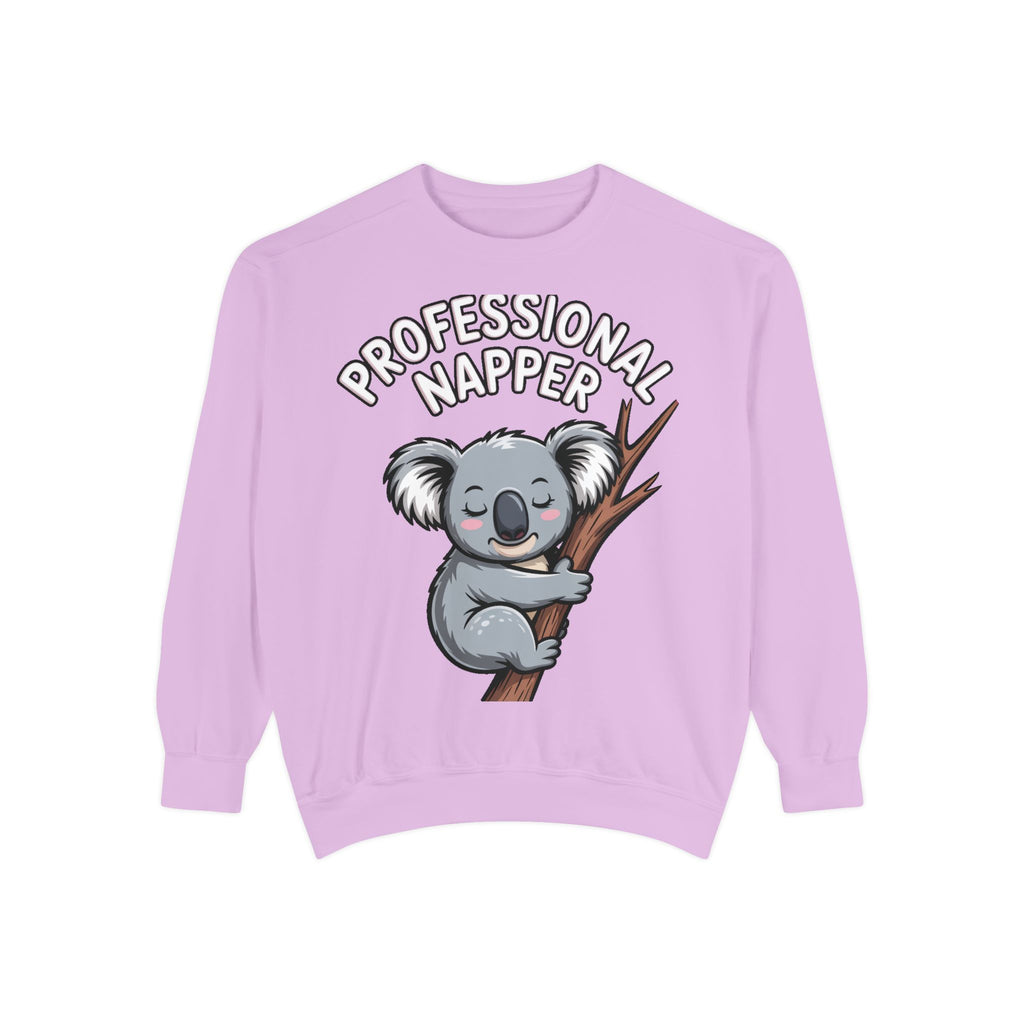 Professional Napper Koala Sweatshirt, Funny Koala Crewneck, Cute Nap Lover Gift, Cozy Animal Sweatshirt for Sleepy Souls