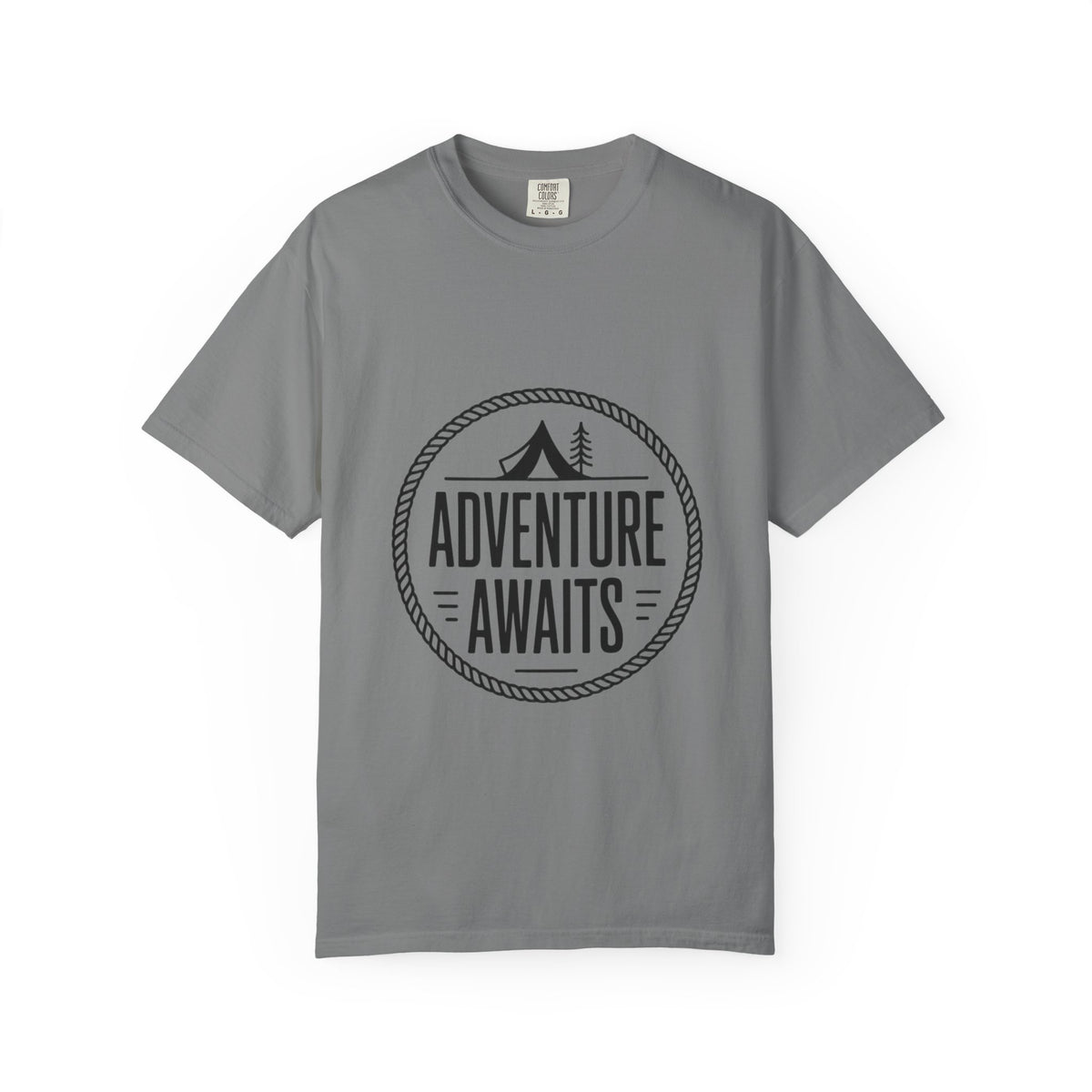Adventure Awaits Camp Badge Shirt, Vintage Camping T-Shirt, Outdoor Lover Gift, Retro Hiking Tee, Pine Tree Nature Shirt