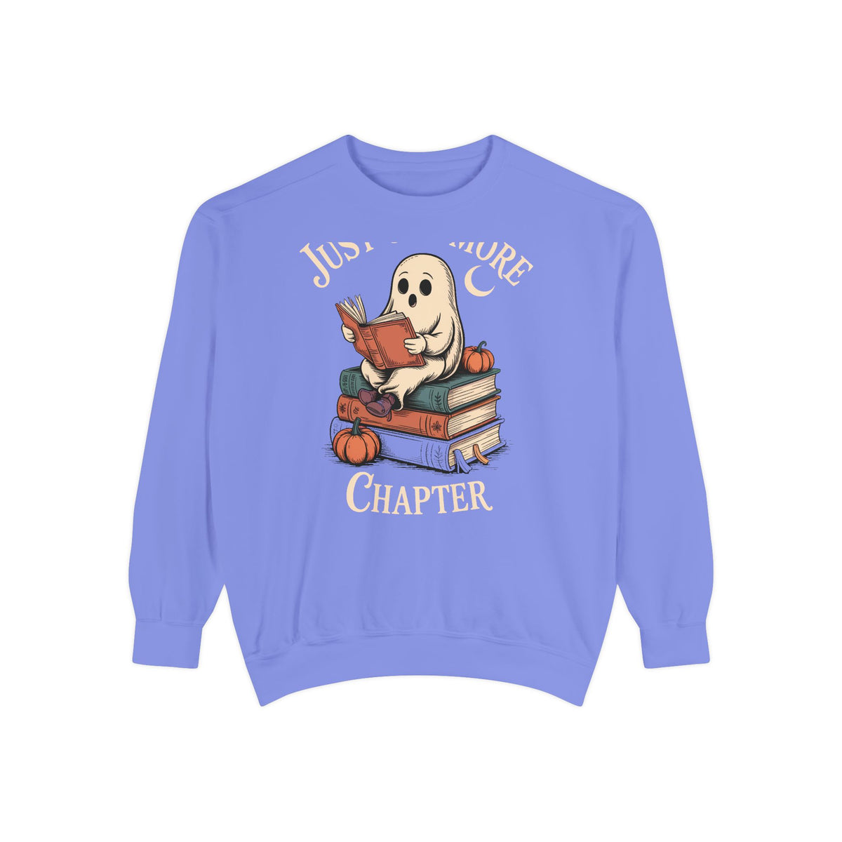 Just One More Chapter Ghost Sweatshirt, Halloween Reading Crewneck, Cozy Bookish Ghost Sweatshirt, Spooky Season Book Lover Gift