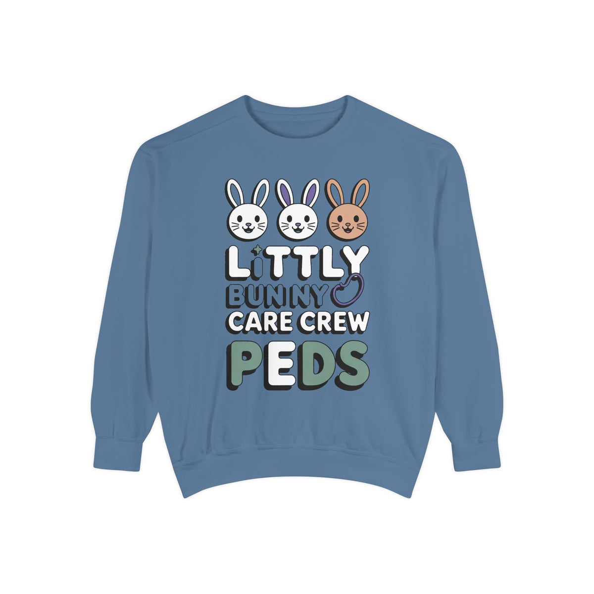 Pediatric Nurse Sweatshirt, Little Bunny Care Crew, Easter Gift For Peds Nurse, Cute Bunny Nurse Shirt, Easter Nurse Appreciation Sweatshir…