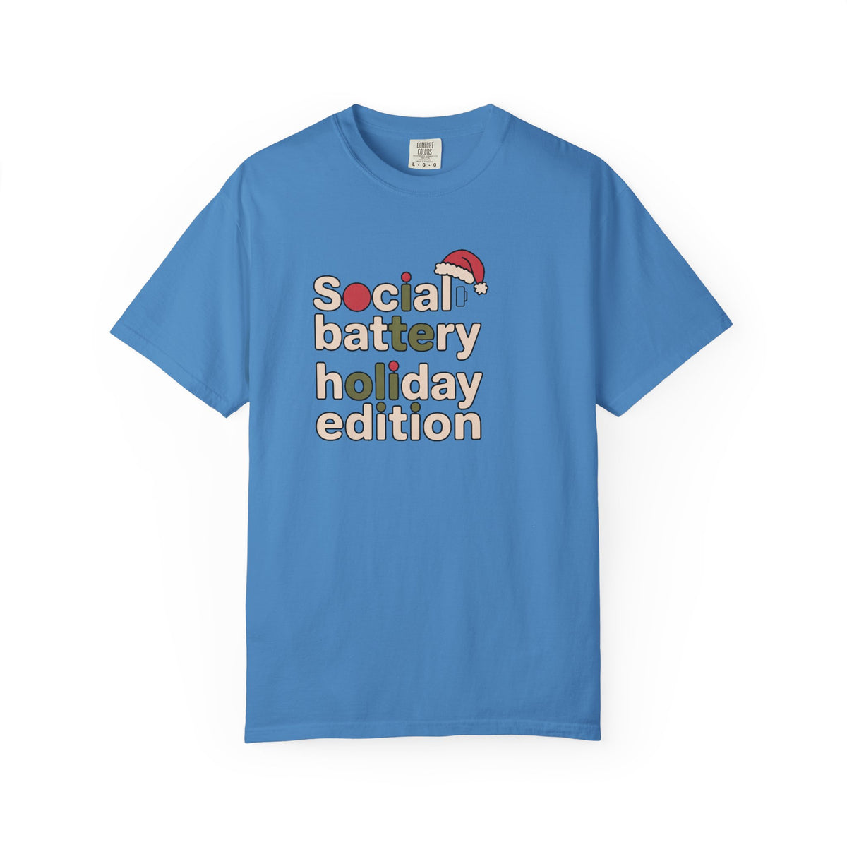 Social Battery Holiday Edition Shirt, Funny Christmas Tee For Socially Tired, Introvert Christmas Gift, Low Battery Holiday Shirt, Funny Xm…