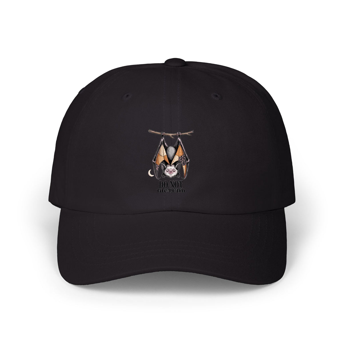 Do Not Disturb Bat Dad Hat, Halloween Dad Cap, Cute Sleepy Bat Embroidered Hat, Vintage Storybook Halloween Gift, Spooky Season Cap