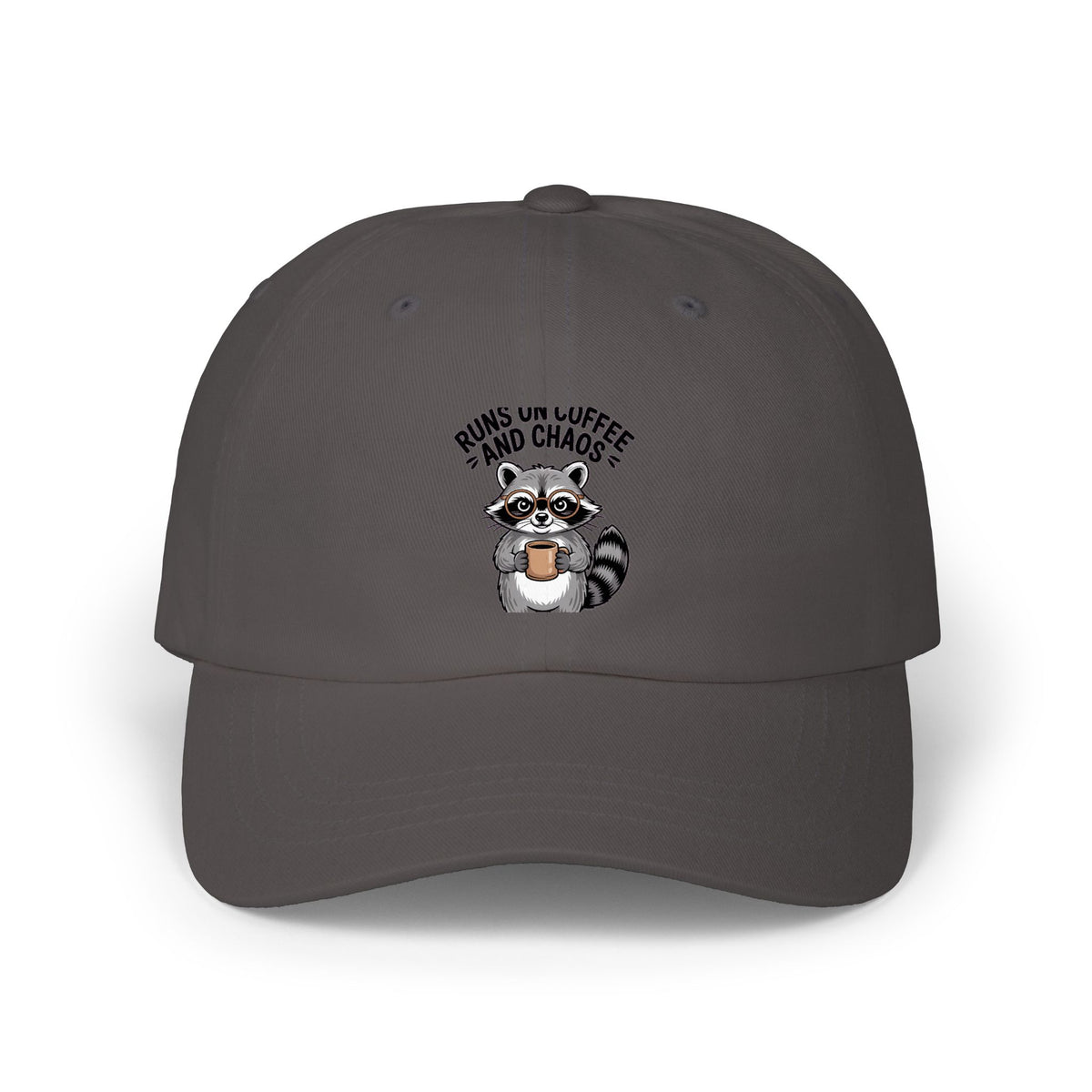 Nurse Raccoon Energy Dad Hat, Funny Coffee Lover Cap, Runs on Coffee and Chaos Embroidered Hat, Nurse Gift Cap, Raccoon Lover Gift