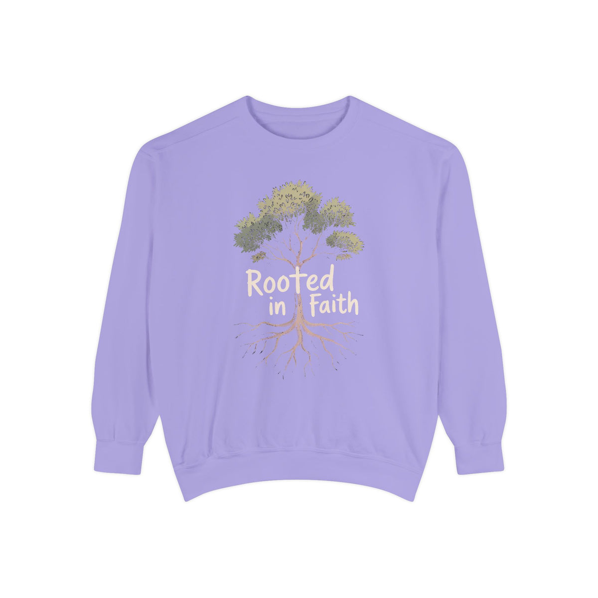 Rooted In Faith Sweatshirt, Christian Minimalist Crewneck, Faith Based Gift, Botanical Cross Tree Sweatshirt, Religious Positive Message Tee