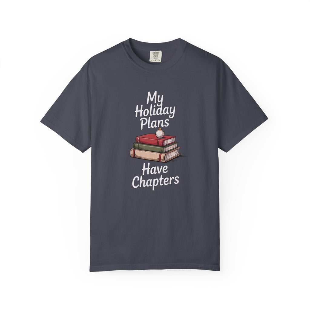 Bookish Christmas Shirt, My Holiday Plans Have Chapters, Book Lover Christmas Gift, Funny Reader Tee, Bookworm Holiday Shirt, Book Club Chr…