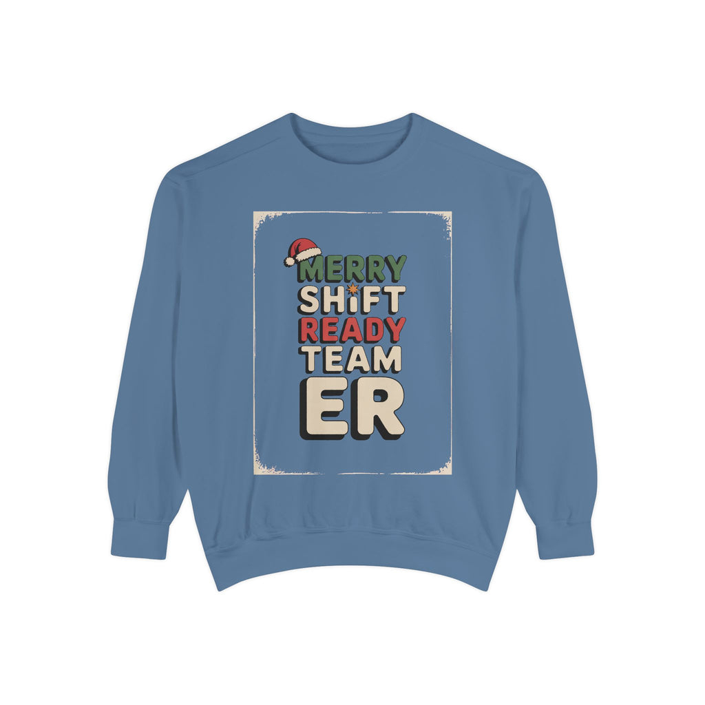 ER Nurse Sweatshirt, Merry Shift Ready Team, Christmas Gift For ER Nurse Crew, Emergency Room Nurse Crewneck, ER Team Holiday Shirt
