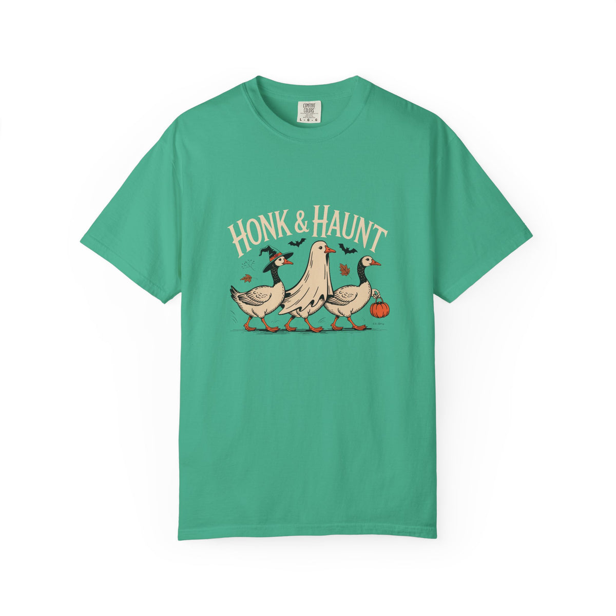 Honk & Haunt Geese Halloween Shirt, Funny Goose Halloween Tee, Vintage Spooky Season T-Shirt, Witch Ghost Goose Gift