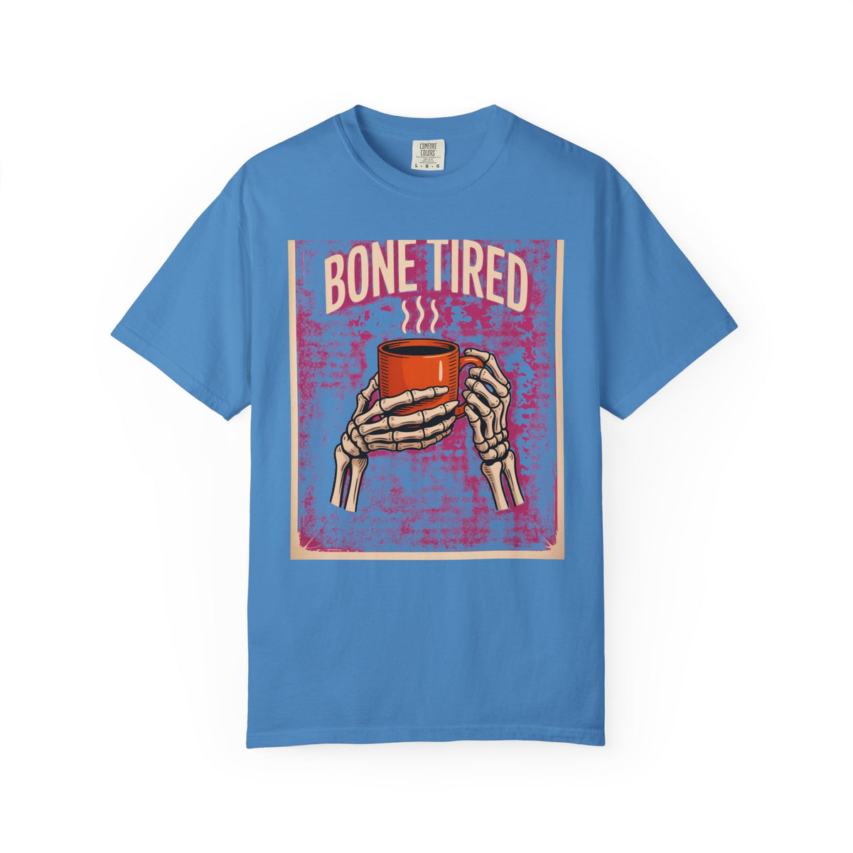 Bone Tired Coffee Shirt, Skeleton Hands Coffee Mug Tee, Halloween Shirt, Vintage Spooky Season T-Shirt, Funny Coffee Lover Gift