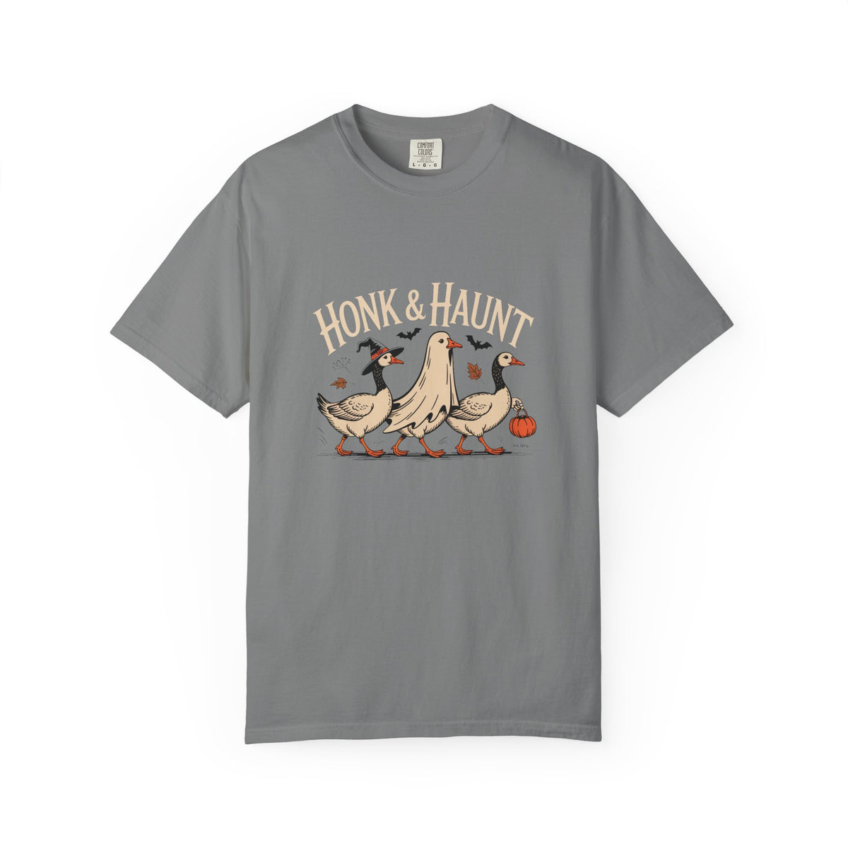 Honk & Haunt Geese Halloween Shirt, Funny Goose Halloween Tee, Vintage Spooky Season T-Shirt, Witch Ghost Goose Gift