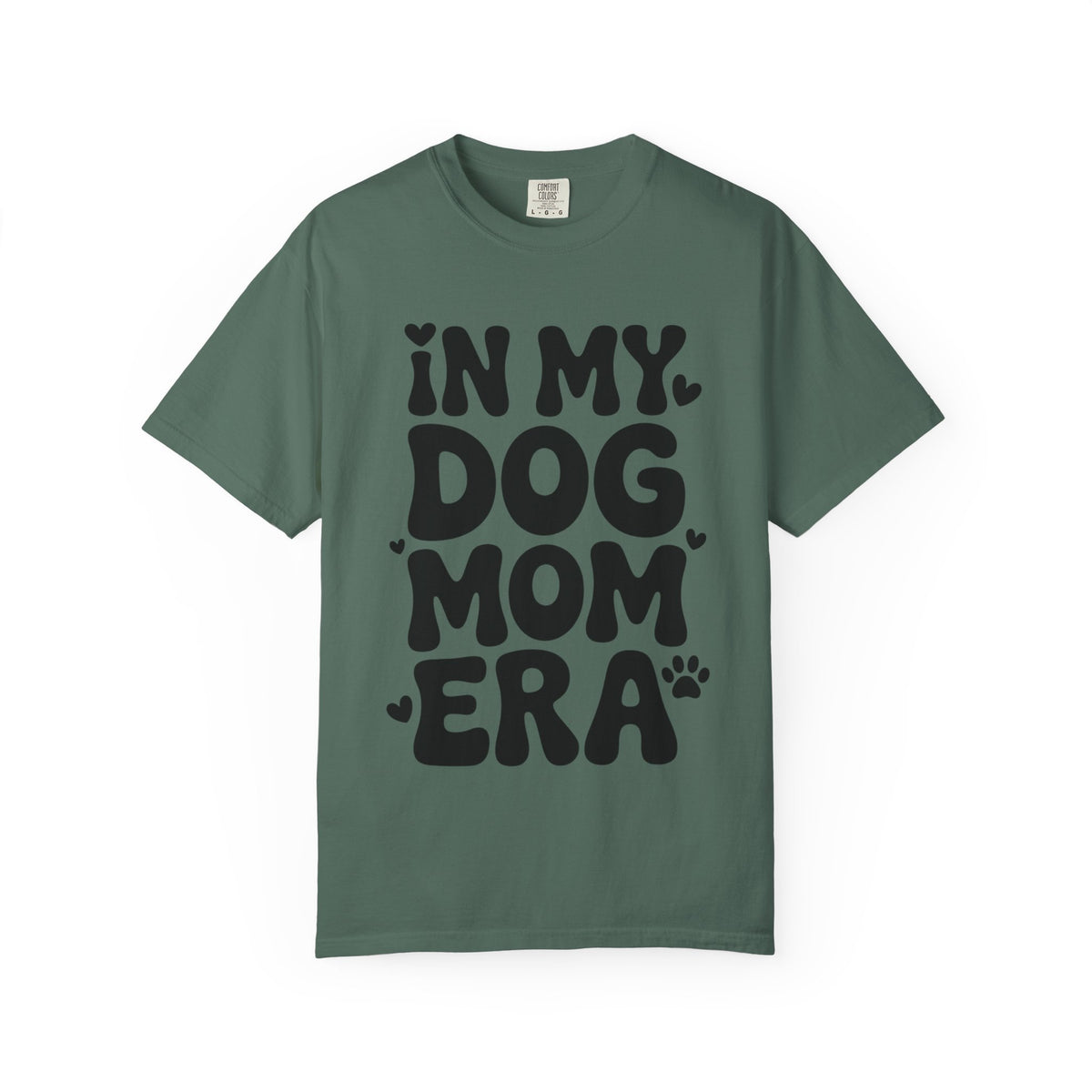 In My Dog Mom Era Shirt, Trendy Dog Mom T-Shirt, Funny Dog Lover Gift, Bold Typography Tee for Women, Cute Paw Print Heart Shirt