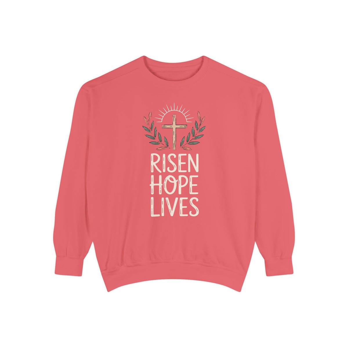Christian Easter Sweatshirt, Risen Hope Lives Crewneck, He Is Risen Gift, Religious Easter Crewneck, Faith Based Easter Gift, Cross Sweatsh…