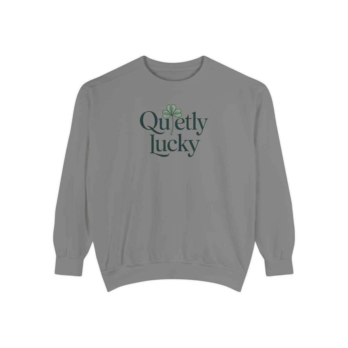 Introvert Sweatshirt, Quietly Lucky Shirt, St Patricks Day Gift For Introvert, Minimalist Shamrock Sweatshirt, Subtle St Paddys Day Tee, In…
