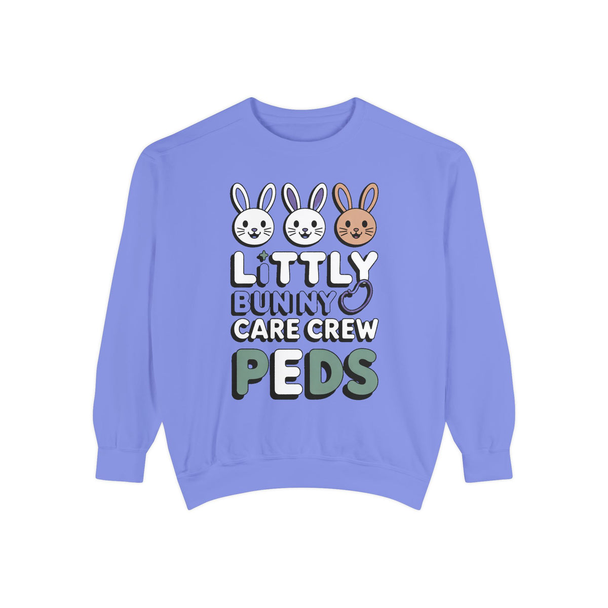 Pediatric Nurse Sweatshirt, Little Bunny Care Crew, Easter Gift For Peds Nurse, Cute Bunny Nurse Shirt, Easter Nurse Appreciation Sweatshir…