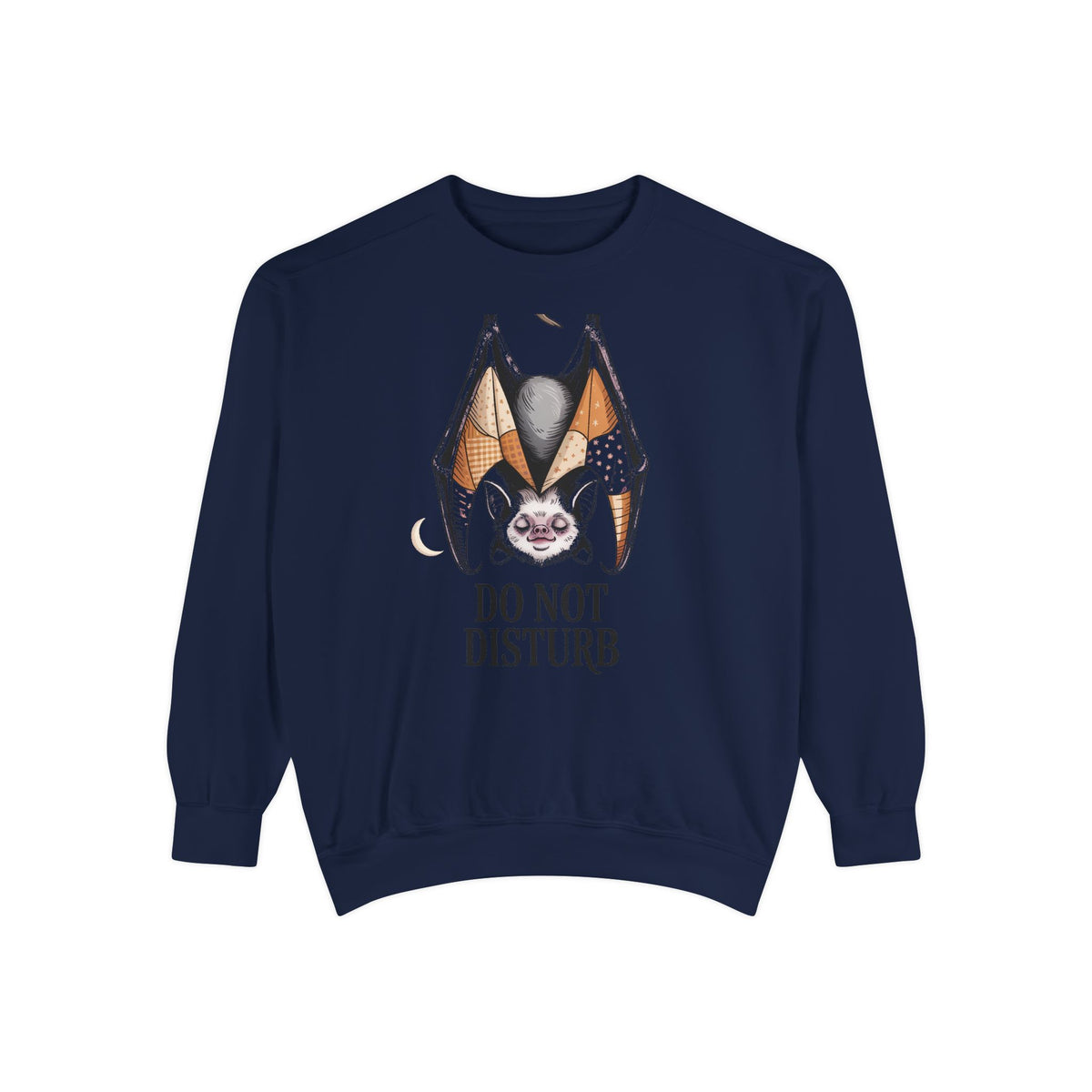 Do Not Disturb Bat Sweatshirt, Halloween Crewneck, Cute Sleepy Bat Embroidered Sweatshirt, Spooky Season Gift