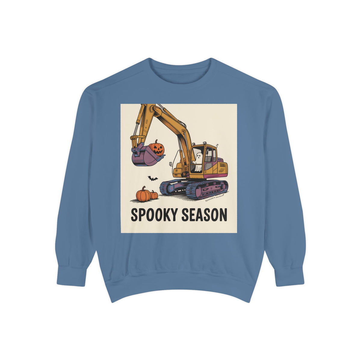 Digging The Spooky Season Excavator Sweatshirt, Funny Halloween Crewneck, Construction Ghost Pumpkin Shirt, Halloween Gift for Him
