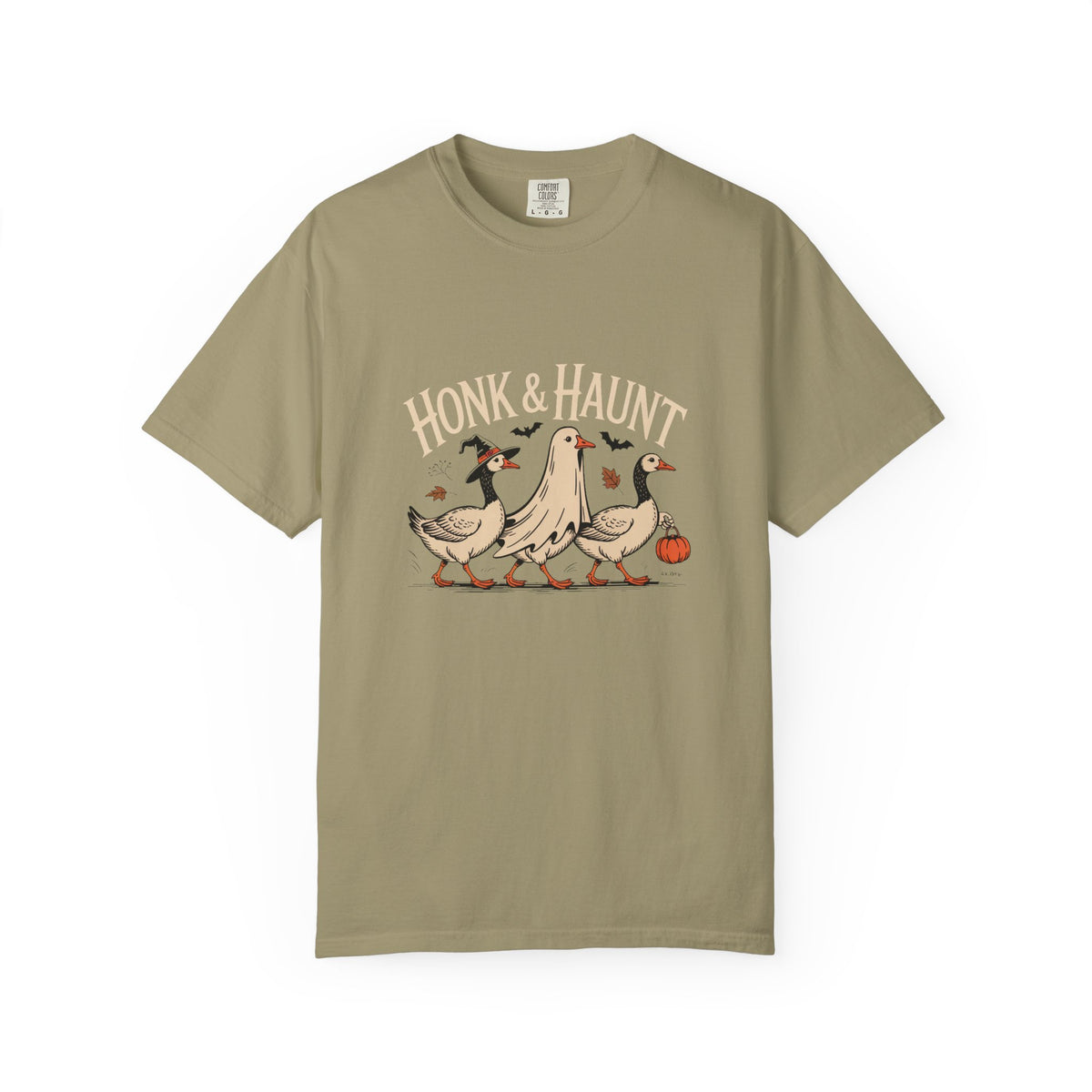 Honk & Haunt Geese Halloween Shirt, Funny Goose Halloween Tee, Vintage Spooky Season T-Shirt, Witch Ghost Goose Gift