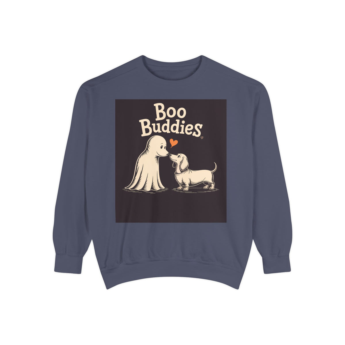 Boo Buddies Dog And Ghost Sweatshirt, Cute Dachshund Halloween Crewneck, Funny Ghost Dog Lover Halloween Gift