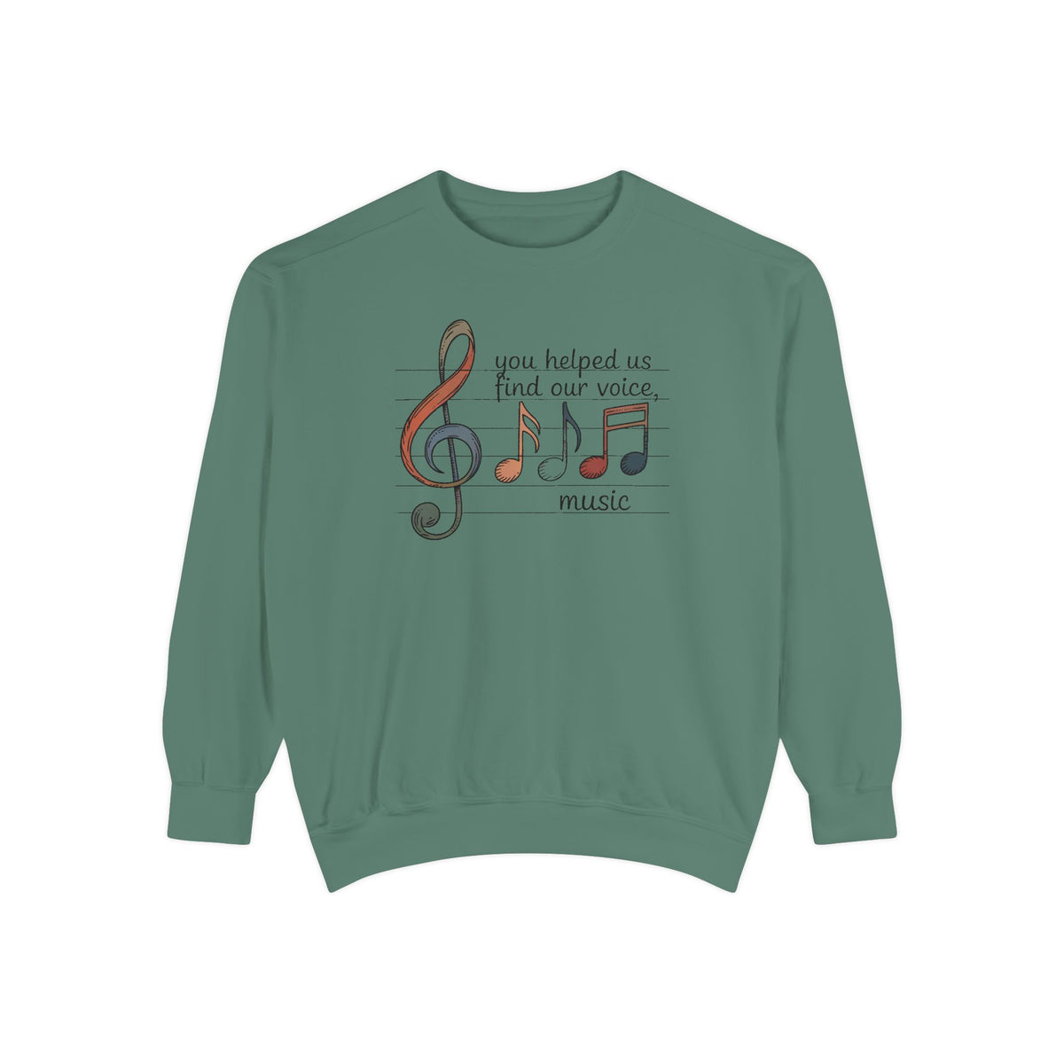 Music Teacher Sweatshirt, You Helped Us Find Our Voice, Teacher Appreciation Gift, Choir Teacher Crewneck, Band Director Gift, Music Teache…