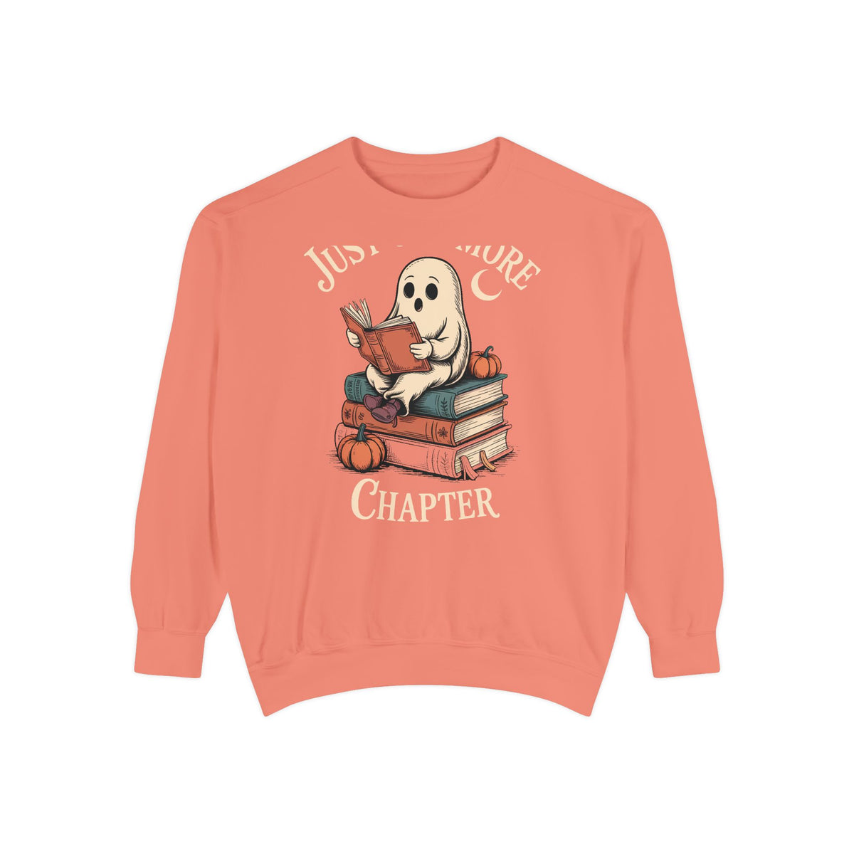 Just One More Chapter Ghost Sweatshirt, Halloween Reading Crewneck, Cozy Bookish Ghost Sweatshirt, Spooky Season Book Lover Gift