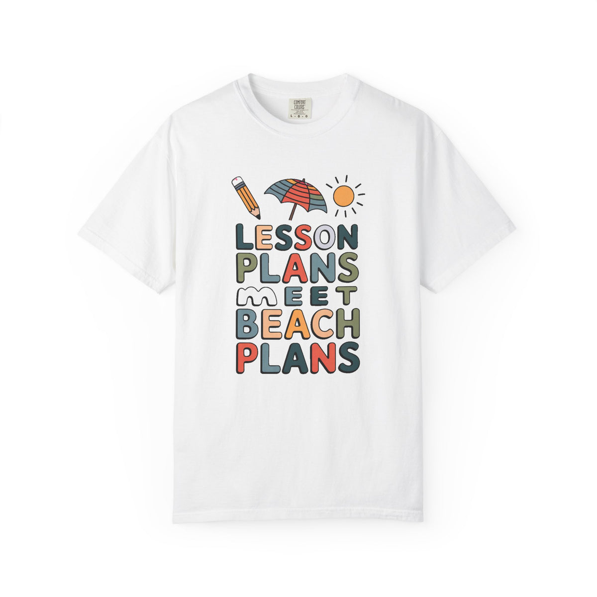 Teacher Summer Shirt, Lesson Plans Meet Beach Plans, End of School Year Gift For Teacher, Funny Summer Break Tee, Retired Teacher Shirt