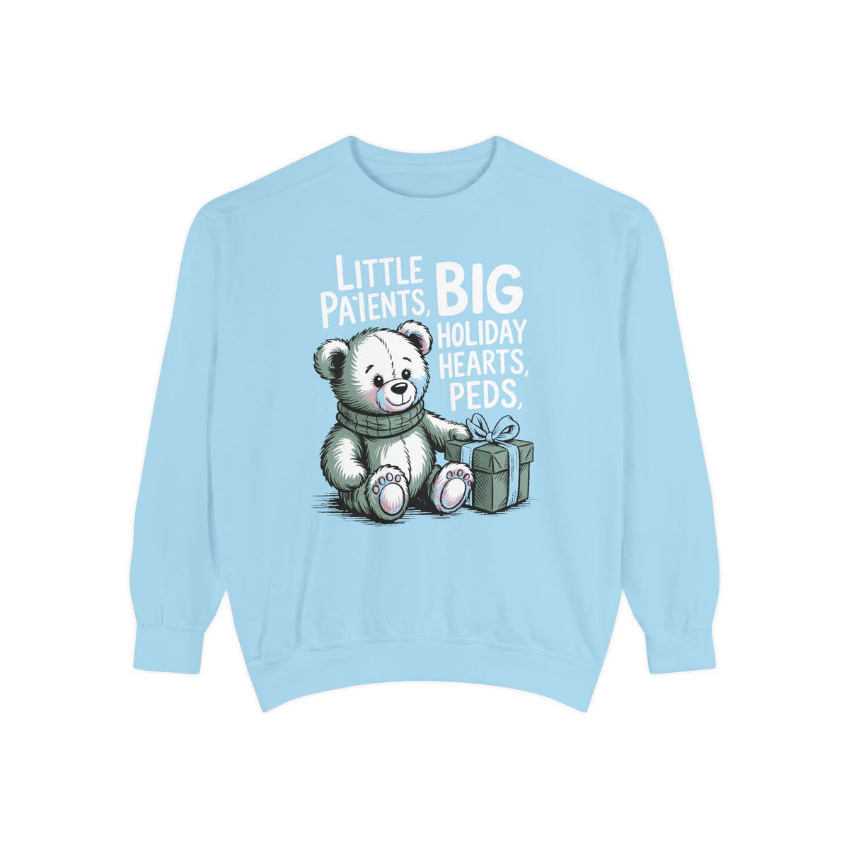 Peds Nurse Sweatshirt, Little Patients Big Holiday Hearts, Pediatric Nurse Christmas Crewneck, Christmas Gift For Peds Nurse, Nurse Crew Ho…