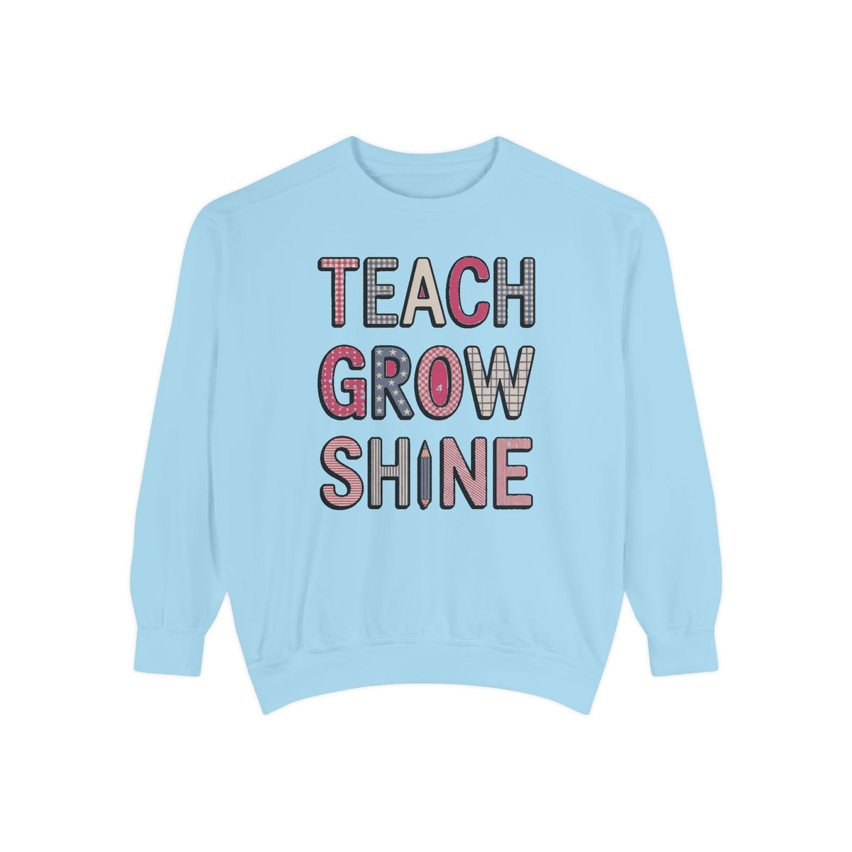 Teacher Sweatshirt, Fourth of July Gift For Teacher, Teach Grow Shine Crewneck, Patriotic Teacher Shirt, 4th of July Teacher Appreciation G…