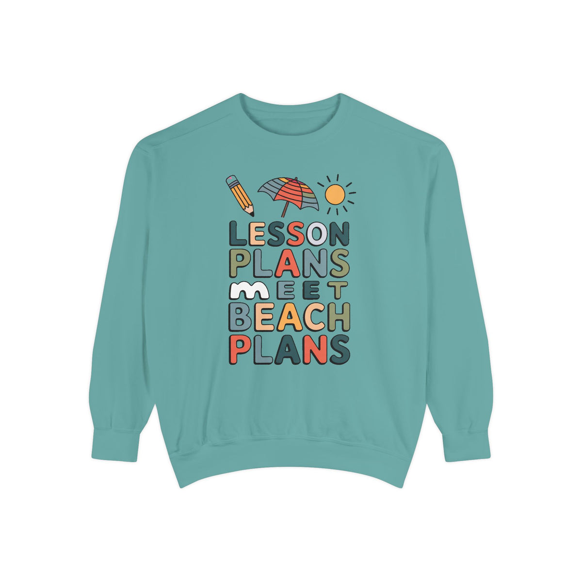 Teacher Sweatshirt, Lesson Plans Meet Beach Plans, End of School Year Gift For Teacher, Summer Break Crewneck, Last Day of School Gift, Tea…