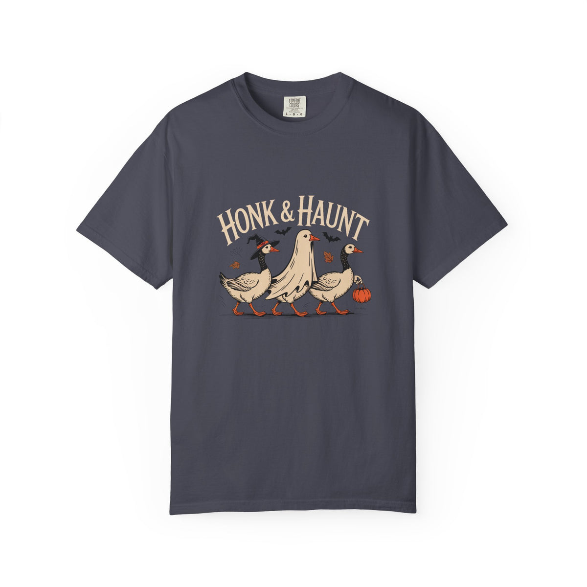 Honk & Haunt Geese Halloween Shirt, Funny Goose Halloween Tee, Vintage Spooky Season T-Shirt, Witch Ghost Goose Gift