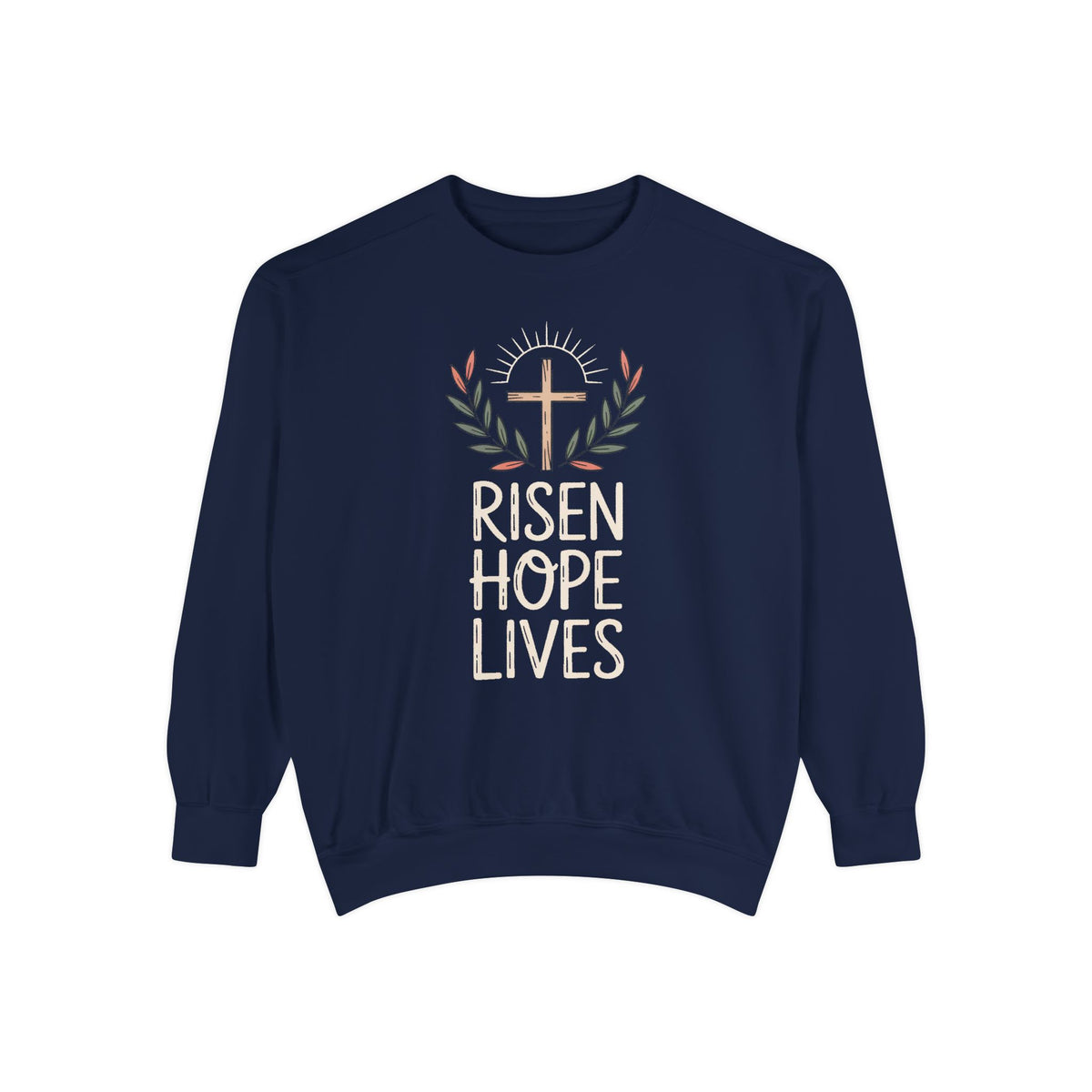 Christian Easter Sweatshirt, Risen Hope Lives Crewneck, He Is Risen Gift, Religious Easter Crewneck, Faith Based Easter Gift, Cross Sweatsh…