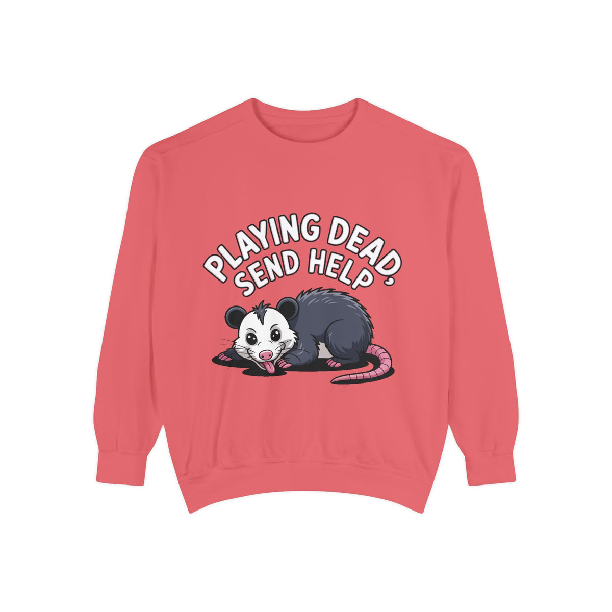 Funny Opossum Sweatshirt, Playing Dead Send Help Crewneck, Cute Possum Lover Gift, Funny Animal Sweatshirt for Introverts