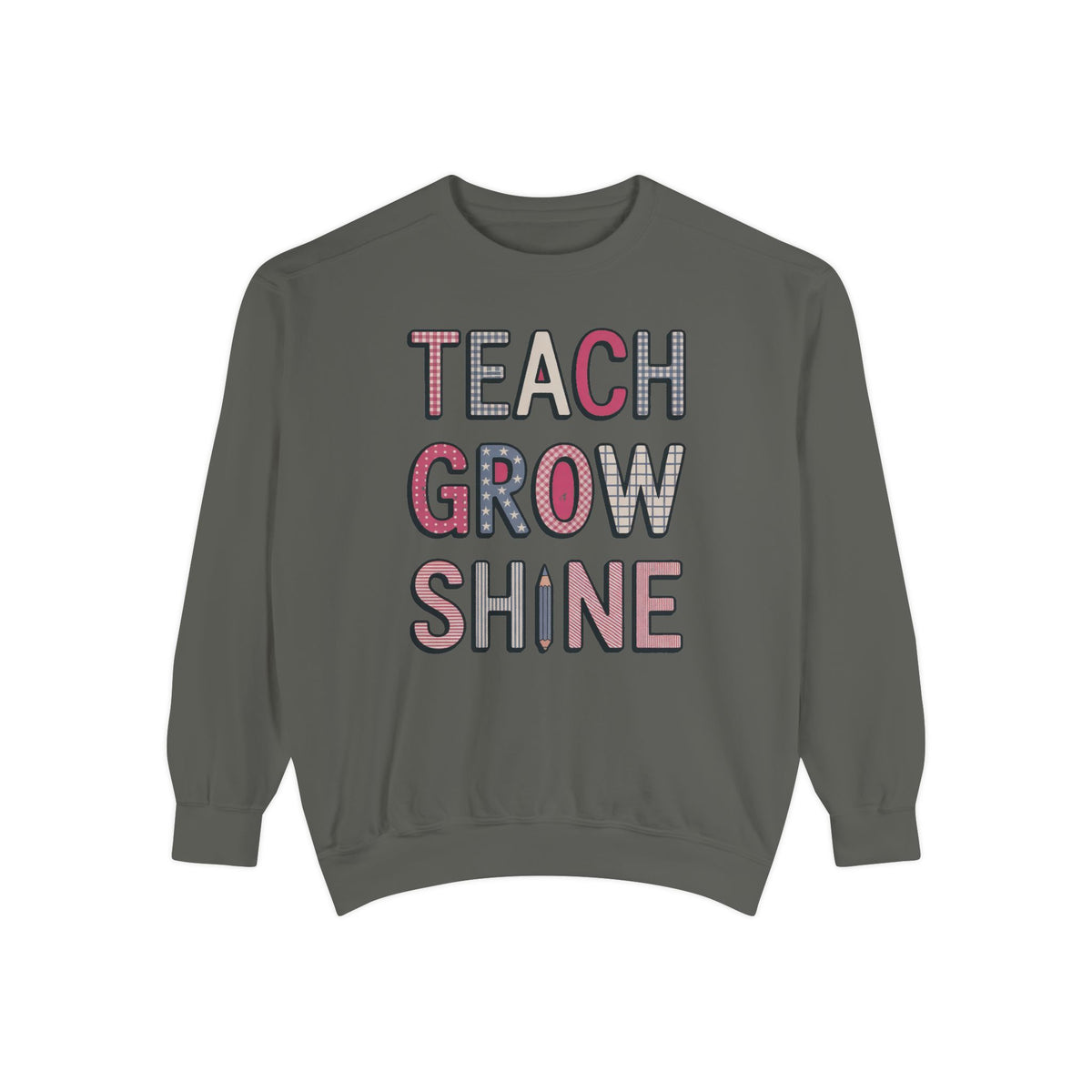 Teacher Sweatshirt, Fourth of July Gift For Teacher, Teach Grow Shine Crewneck, Patriotic Teacher Shirt, 4th of July Teacher Appreciation G…