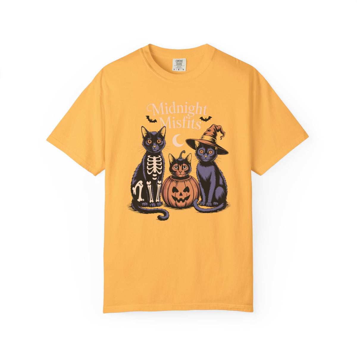 The Midnight Misfits Cats Shirt, Funny Black Cat Halloween T-Shirt, Vintage Cat Costume Tee, Spooky Season Gift