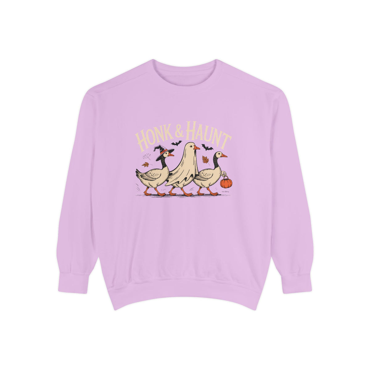 Honk & Haunt Geese Sweatshirt, Funny Halloween Goose Crewneck, Vintage Halloween Bird Sweatshirt, Spooky Season Gift