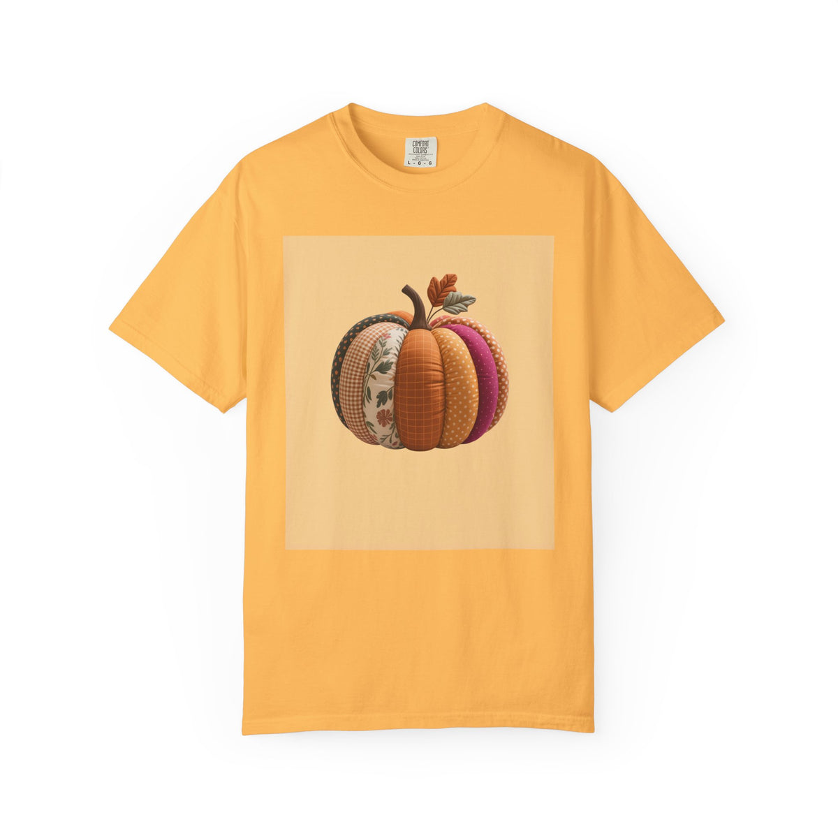 Patchwork Pumpkin T-Shirt, Cute Fall Pumpkin Halloween Shirt, Quilted Autumn Pumpkin Tee, Cozy Halloween Gift