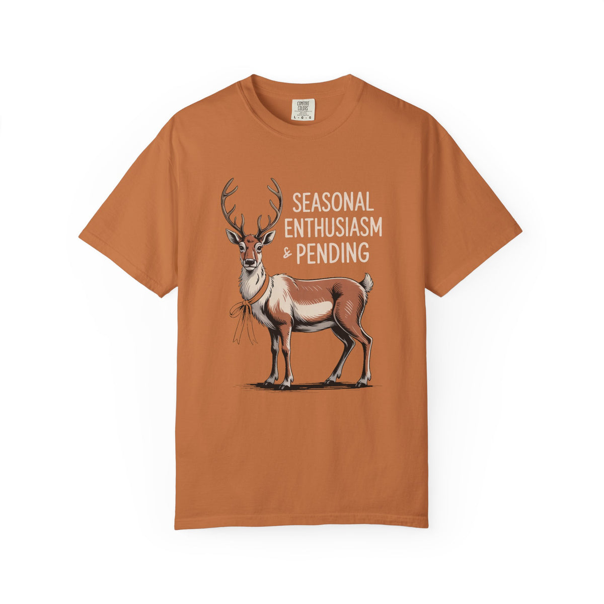Funny Christmas Shirt for Adults, Seasonal Enthusiasm Pending Reindeer Tee, Deadpan Reindeer Christmas Gift, Sarcastic Holiday T-Shirt