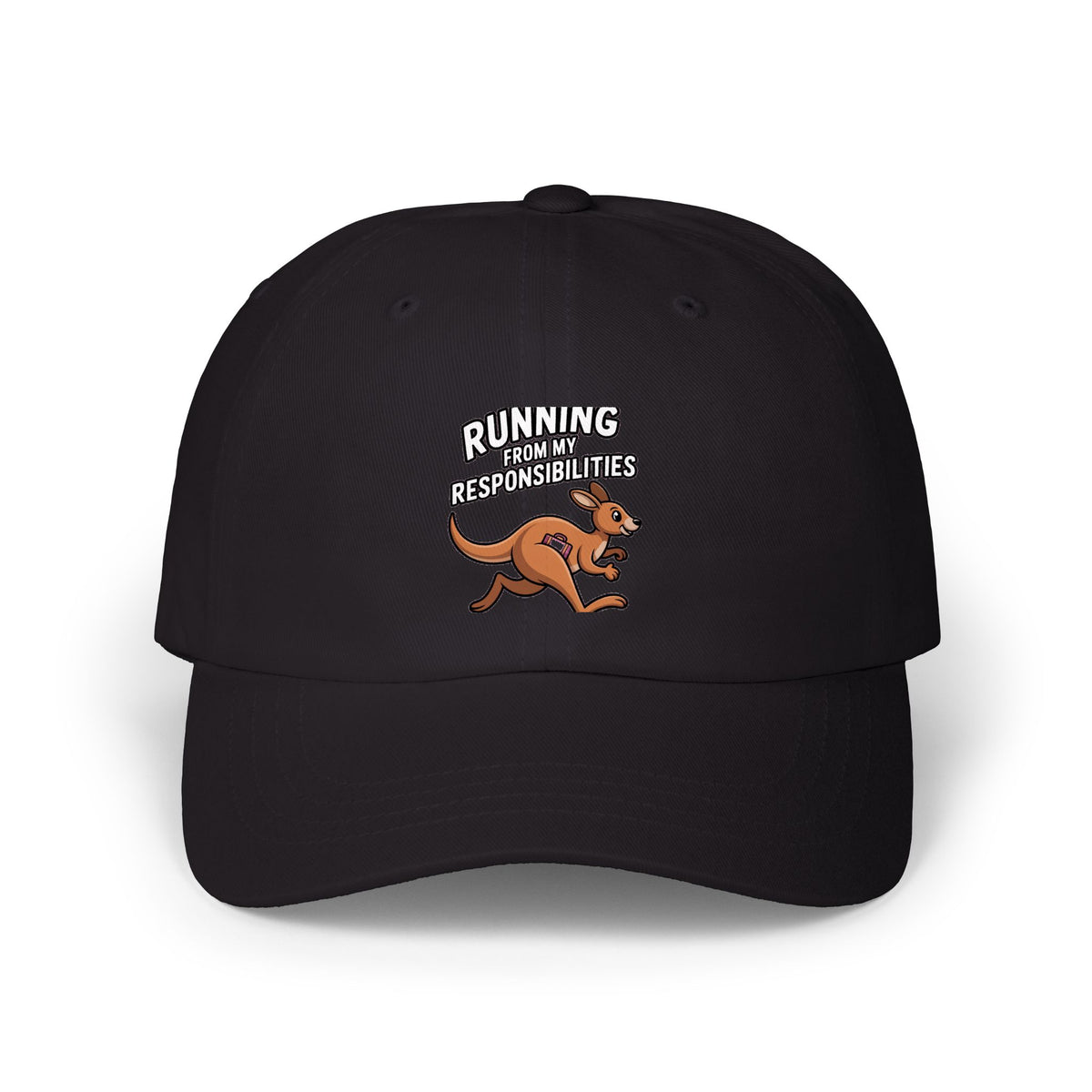 Running From My Responsibilities Dad Hat, Funny Kangaroo Cap, Cute Cartoon Animal Embroidered Hat, Funny Adulting Gift Cap