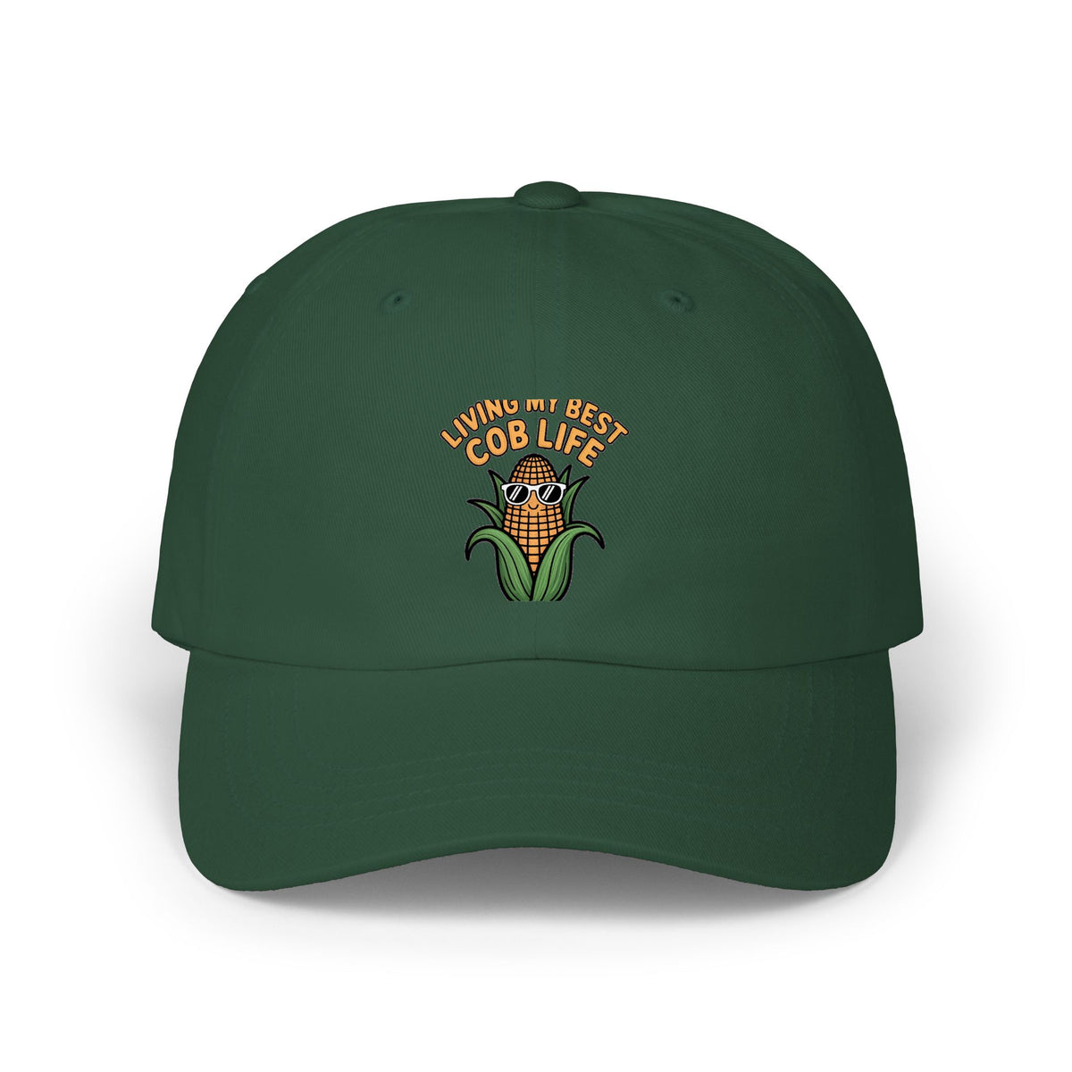 Funny Corn Dad Hat, Living My Best Cob Life Cap, Cute Sunglasses Corn Embroidered Hat, Vegetable Pun Gift, Summer BBQ Hat