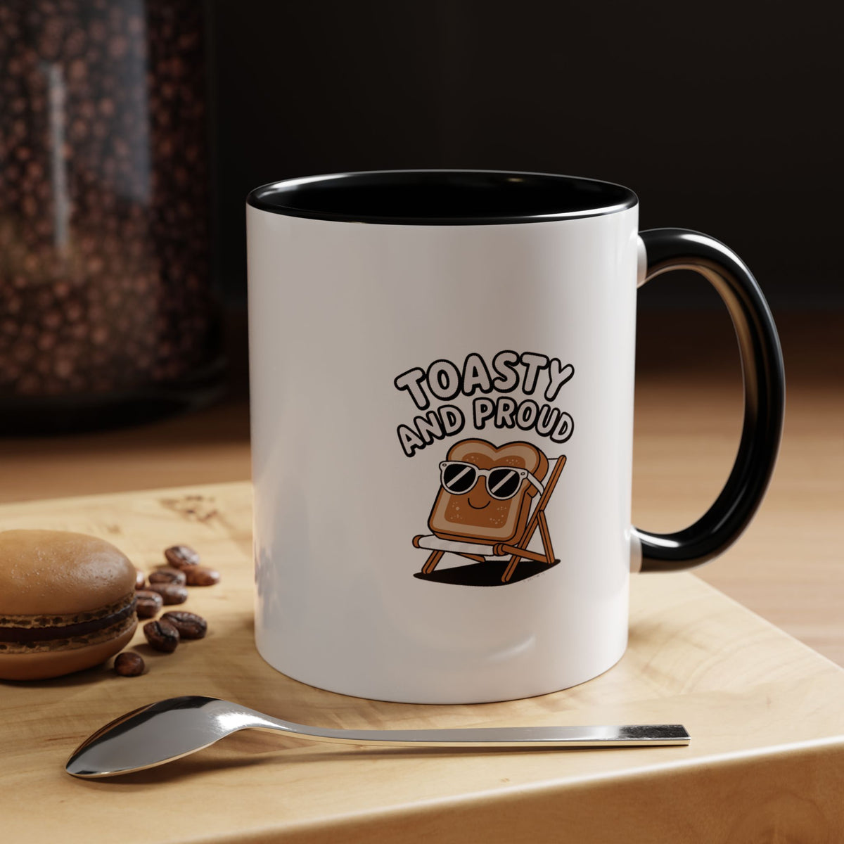 Toasty And Proud Mug, Funny Toast Sunglasses Coffee Mug, Cute Breakfast Lover Gift, Beach Chair Toast Cup, Funny Kitchen Mug