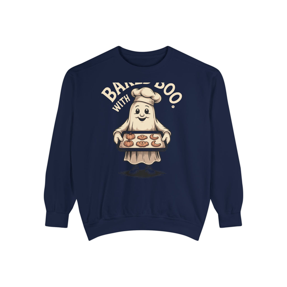 Baked With Boo Ghost Sweatshirt, Halloween Baking Crewneck, Cute Ghost Cookie Shirt, Fall Bakery Gift, Spooky Season Sweatshirt