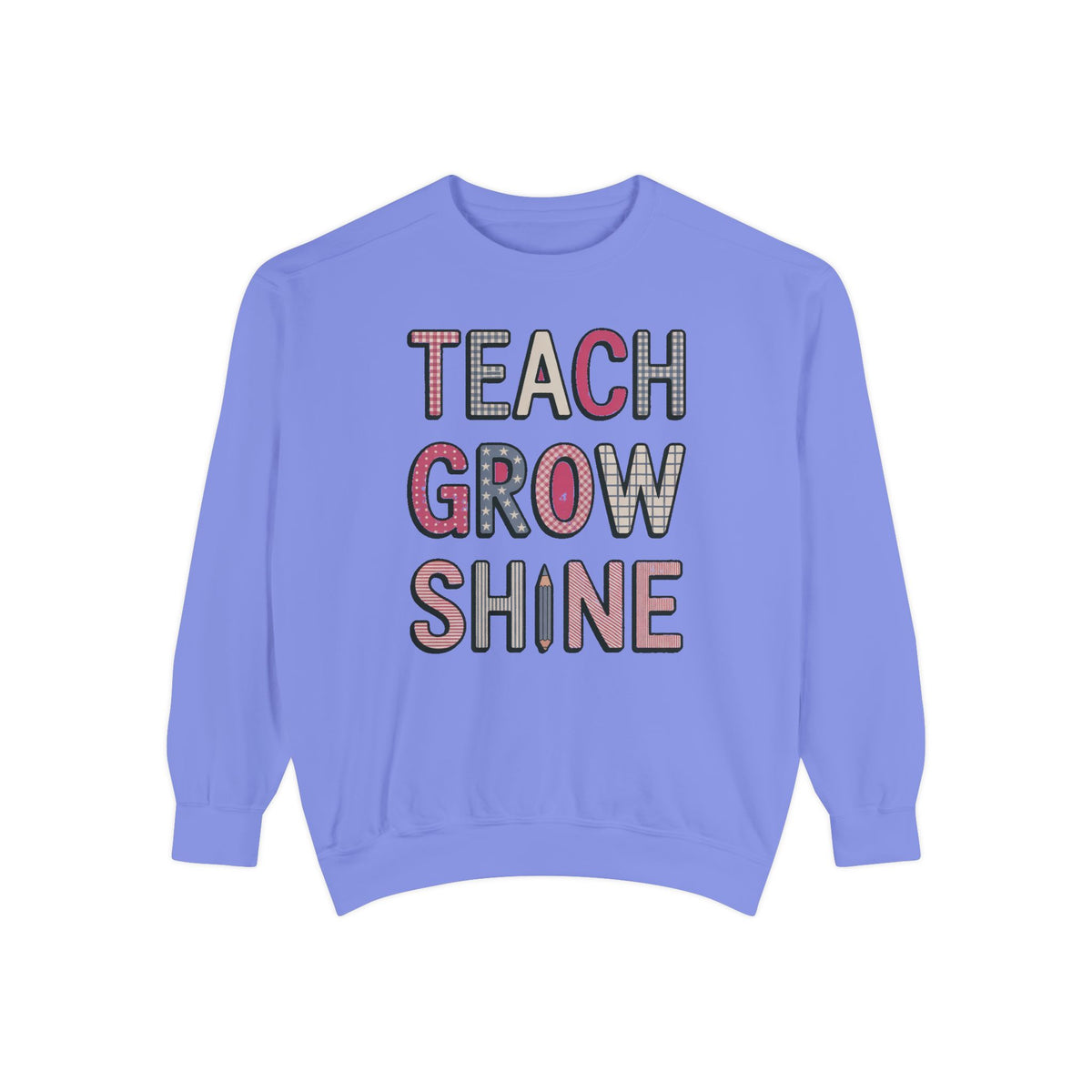 Teacher Sweatshirt, Fourth of July Gift For Teacher, Teach Grow Shine Crewneck, Patriotic Teacher Shirt, 4th of July Teacher Appreciation G…