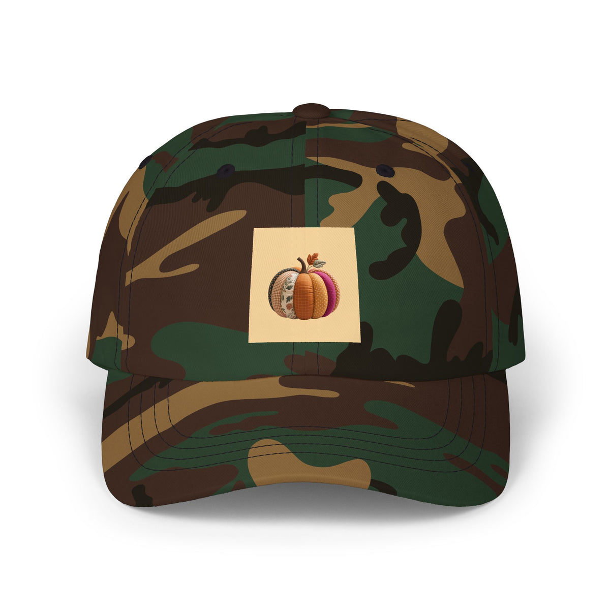 Patchwork Pumpkin Dad Hat, Halloween Cap, Cute Quilted Pumpkin Embroidered Hat, Fall Baseball Cap, Autumn Gift for Her, Spooky Season