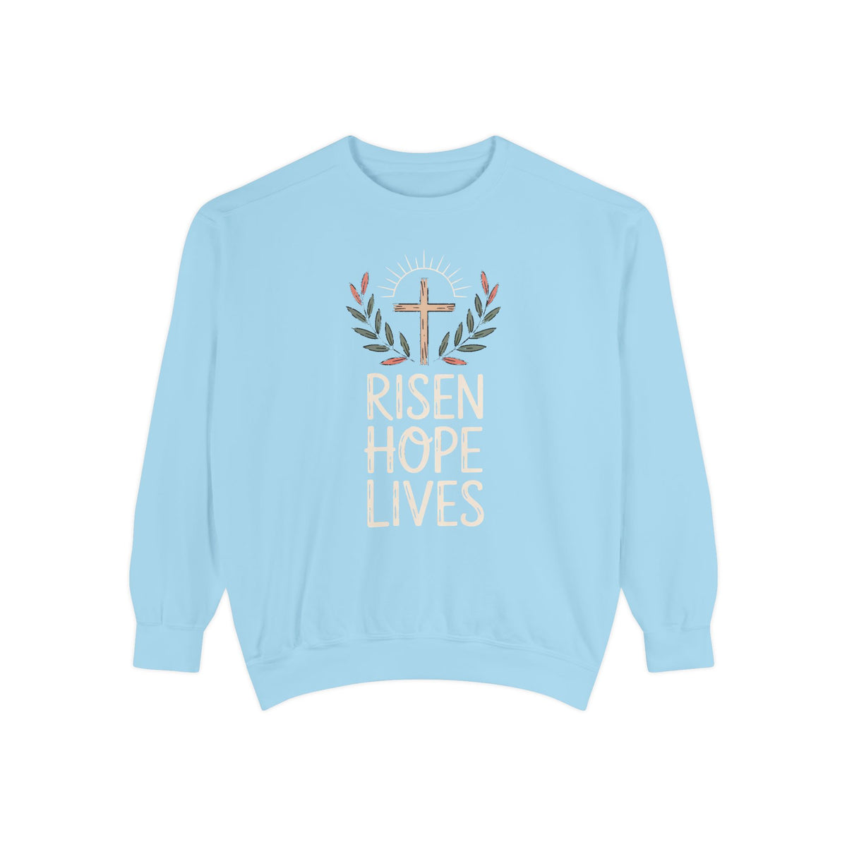 Christian Easter Sweatshirt, Risen Hope Lives Crewneck, He Is Risen Gift, Religious Easter Crewneck, Faith Based Easter Gift, Cross Sweatsh…