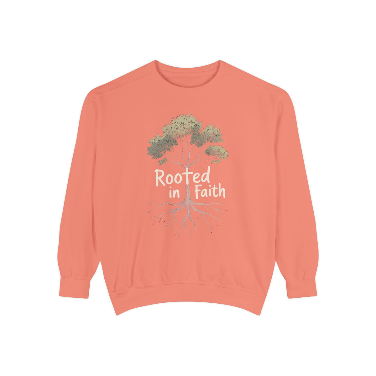 Rooted In Faith Sweatshirt, Christian Minimalist Crewneck, Faith Based Gift, Botanical Cross Tree Sweatshirt, Religious Positive Message Tee