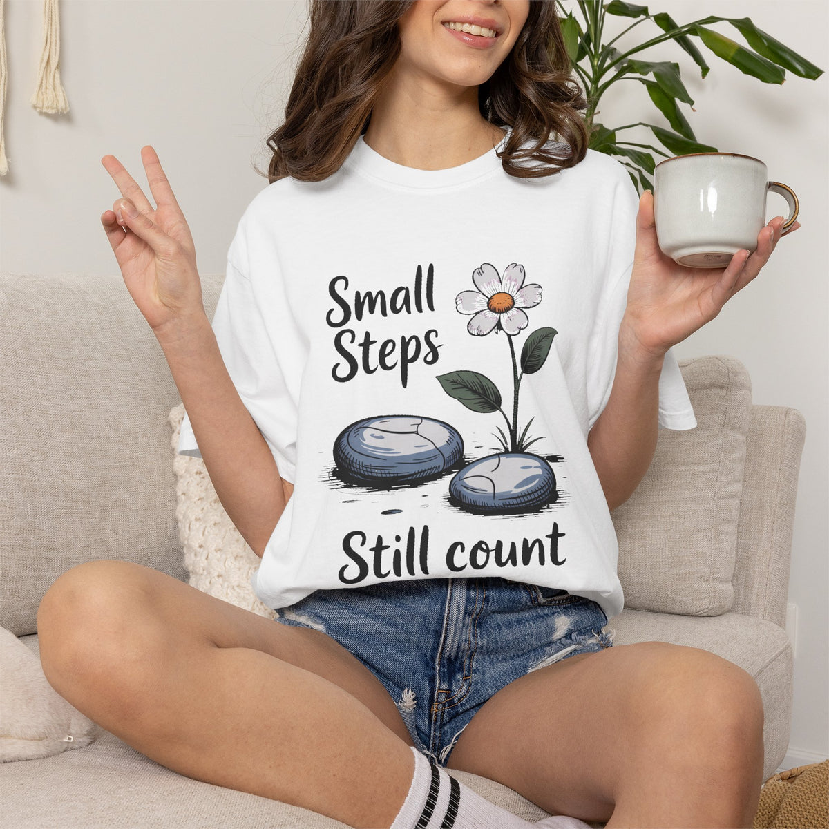 Mental Health Awareness Shirt, Small Steps Still Count Tee, Encouragement Gift For Anxiety Support, Therapy Gift, Mental Health Matters Shi…